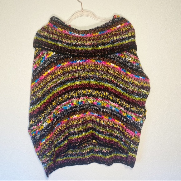 Anthropologie Piera Colorful Turtleneck Poncho M/L - Picture 2 of 5